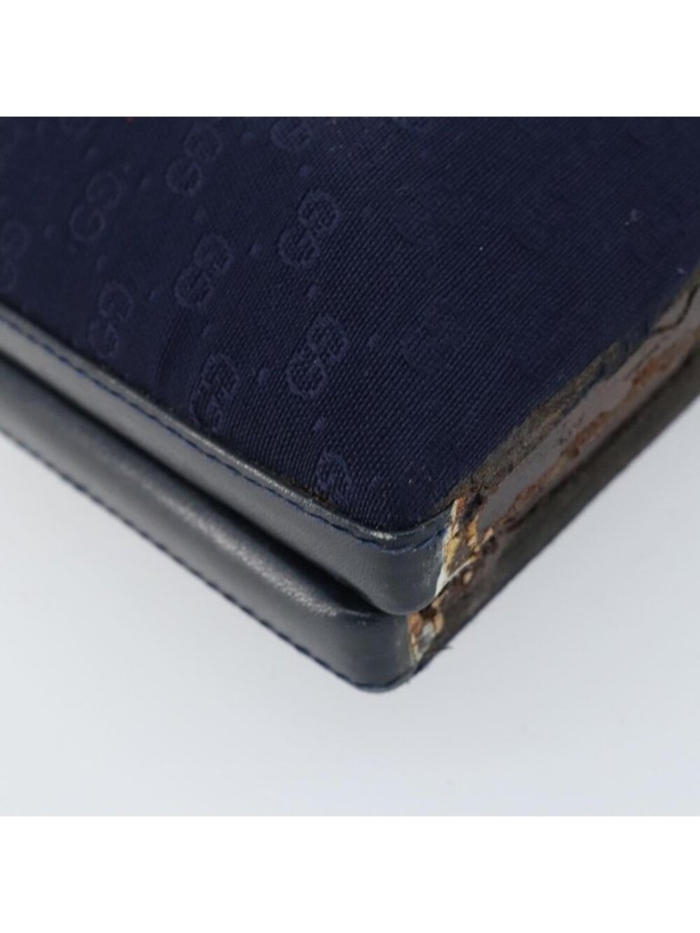 Authentic GUCCI Micro GG Supreme Shoulder Bag Navy Gold - Picture 5 of 16